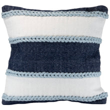 Load image into Gallery viewer, Cindy Blue Wide Striped 20x20 Outdoor Indoor Filled Pillow