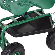Load image into Gallery viewer, Sunnydaze Rolling Cart with Steering Handle Swivel Seat & Pl