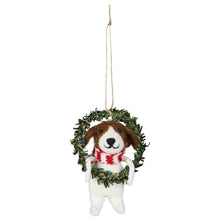 Load image into Gallery viewer, Dog in Wreath Ornament