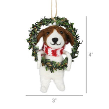Load image into Gallery viewer, Dog in Wreath Ornament