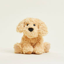 Load image into Gallery viewer, Soft golden plush dog stuffed animal with curly fur sitting against cream background