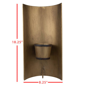 Brass Boho Decor Curved Wall Planter Pot Metal