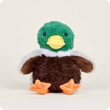 Load image into Gallery viewer, Plush mallard duck toy with green head, brown body, and orange feet