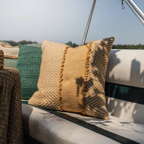 20X20 Waki Outdoor Indoor Geo Pillow Ochre