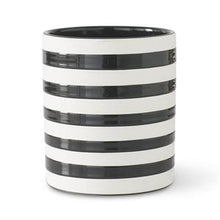 Load image into Gallery viewer, Black &amp; White Striped Ceramic Cylinder Con