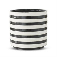 Load image into Gallery viewer, Black &amp; White Striped Ceramic Cylinder Con
