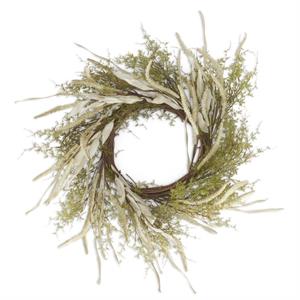 30 Inch Green Asparagus Foliage w/Eva Leaves & Berry Spikes Wreath