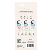 Load image into Gallery viewer, Soil moisture meter product packaging showing three color indicators and compatibility with different soil types