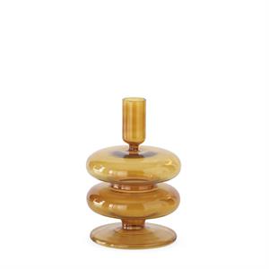 Amber Glass Modern Taper Candleholders
