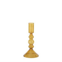 Load image into Gallery viewer, Amber Glass Modern Taper Candleholders