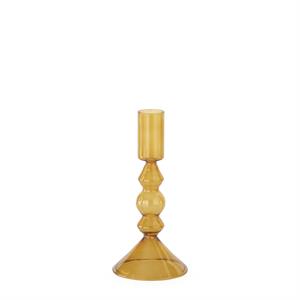 Amber Glass Modern Taper Candleholders