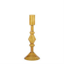 Load image into Gallery viewer, Amber Glass Modern Taper Candleholders