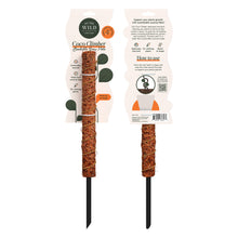 Load image into Gallery viewer, Two coconut coir bendable grow poles with black stakes and product packaging