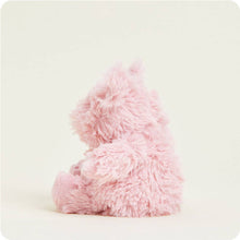 Load image into Gallery viewer, Pink fluffy pig-shaped plush toy warmie for children sitting against white background