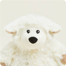Load image into Gallery viewer, Cream colored plush sheep stuffed animal with brown horns and black embroidered face