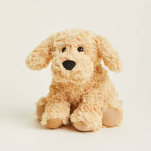 Load image into Gallery viewer, Plush golden retriever stuffed animal toy with curly fur and black nose