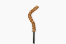 Load image into Gallery viewer, Bendable coconut coir grow pole with natural fiber wrapping and black metal stake base