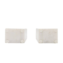 Load image into Gallery viewer, Soren Beige and White Marble Modern Bookends Set 2