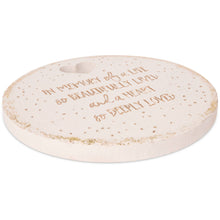 Load image into Gallery viewer, Memorial garden stone with candle holder and engraved remembrance text in cream finish