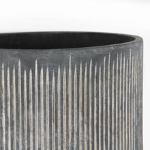 Load image into Gallery viewer, Ceramic Bamboo Ridged Planter - Black