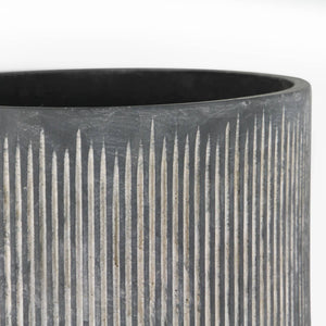 Ceramic Bamboo Ridged Planter - Black