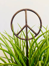Load image into Gallery viewer, Peace Sign Symbol - Metal Garden or Plant Stakes for Pots!: 12"