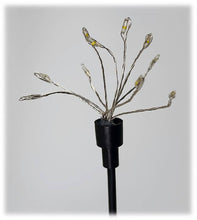 Load image into Gallery viewer, LED solar garden stake with wire branches and small bulb lights resembling dandelion seed head
