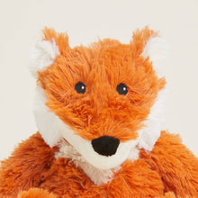Load image into Gallery viewer, Orange and white plush fox stuffed animal with black embroidered eyes and nose