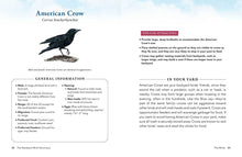 Load image into Gallery viewer, Open book pages showing American Crow identification guide with illustration and bird facts