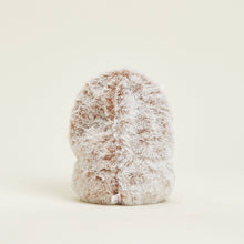 Load image into Gallery viewer, Brown and cream plush hedgehog stuffed animal warmie toy against beige background