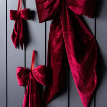 Load image into Gallery viewer, Bows Red Velvet Fabric