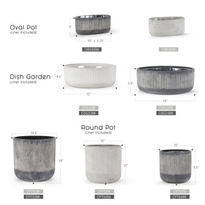 Ceramic Bamboo Ridged Planter - Black