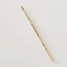 Load image into Gallery viewer, Single pointed watercolor paintbrush with natural wood handle and metal ferrule on white background