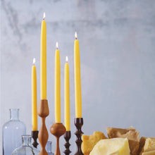 Load image into Gallery viewer, Taper Candles – 100% Pure Beeswax – Hand-Dipped: Natural / Standard (12&quot; x 7/8&quot;)