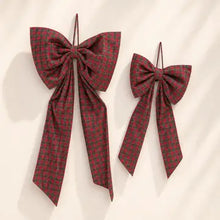 Load image into Gallery viewer, Oversized Plaid Red Bow