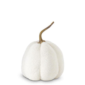 Fuzzy White Knit Gourd w/Resin Stem