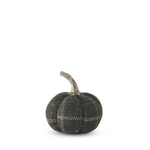 Inch Green & Tan Plaid Fabric Pumpkin