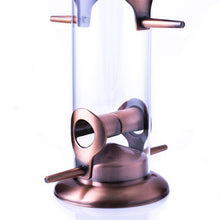 Load image into Gallery viewer, Copper finish bird seed feeder with clear tube and metal perches