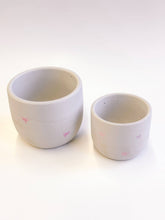 Load image into Gallery viewer, Pink Bow Planter With Drainage Hole: Raw Concrete 4&quot;