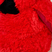 Load image into Gallery viewer, Red plush cardinal stuffed animal with black wing detail and soft fluffy fur texture