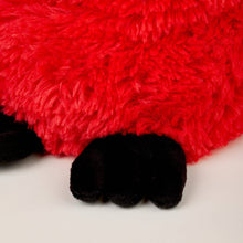 Load image into Gallery viewer, Red plush cardinal stuffed animal with black wings and tail on white background