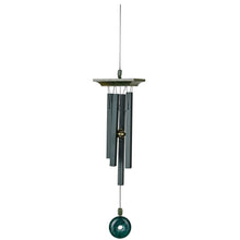 Load image into Gallery viewer, Woodstock Jade wind chime with green metal tubes and circular jade disc weight