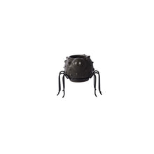 Load image into Gallery viewer, Black ceramic spider-shaped novelty pot with googly eyes and metal legs
