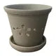 Load image into Gallery viewer, Gray ceramic orchid pot with drainage holes and matching saucer