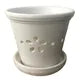 Load image into Gallery viewer, White ceramic orchid pot with drainage holes and matching saucer