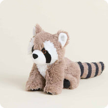 Load image into Gallery viewer, Plush brown raccoon stuffed animal with striped tail and black facial markings