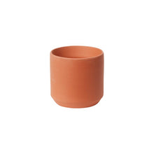 Load image into Gallery viewer, Terracotta orange ceramic plant pot with smooth cylindrical design on white background
