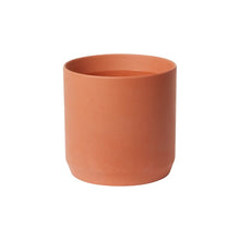 Load image into Gallery viewer, Terracotta orange cylindrical ceramic planter pot with smooth matte finish
