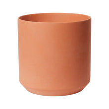 Load image into Gallery viewer, Terracotta orange ceramic plant pot with smooth matte finish and cylindrical shape