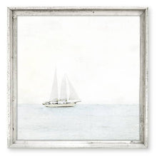 Load image into Gallery viewer, &#39;Sailboat&#39; - Square Framed Canvas Wall Art: White / 11.5X11.5
